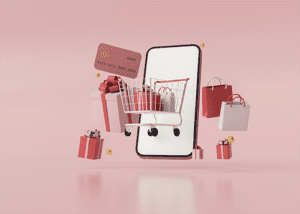 An ecommerce website on a mobile phone.