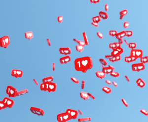 A bundle of social media likes and comments icons