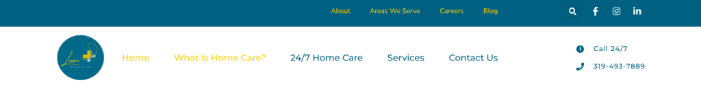 Luxe Healthcare Solutions navigation menu