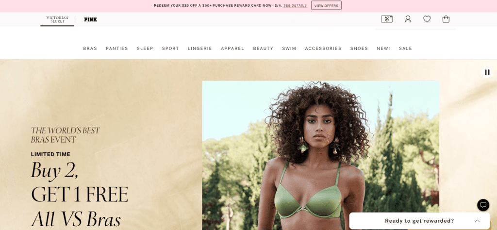 Victoria's Secret website home page