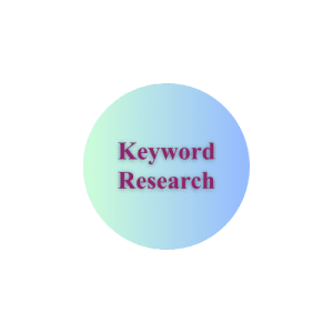 Keyword Research, blue and green circle icon