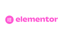 Elementor logo, pink and white