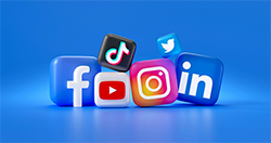 Social media icons for digital marketing services